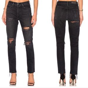 GRLFRND Karolina high rise skinny jeans distressed